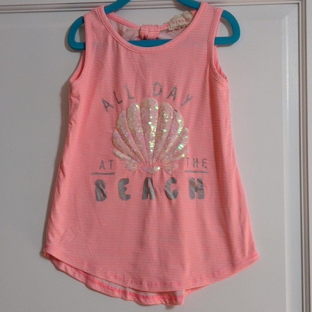 Beach shell sequined tank